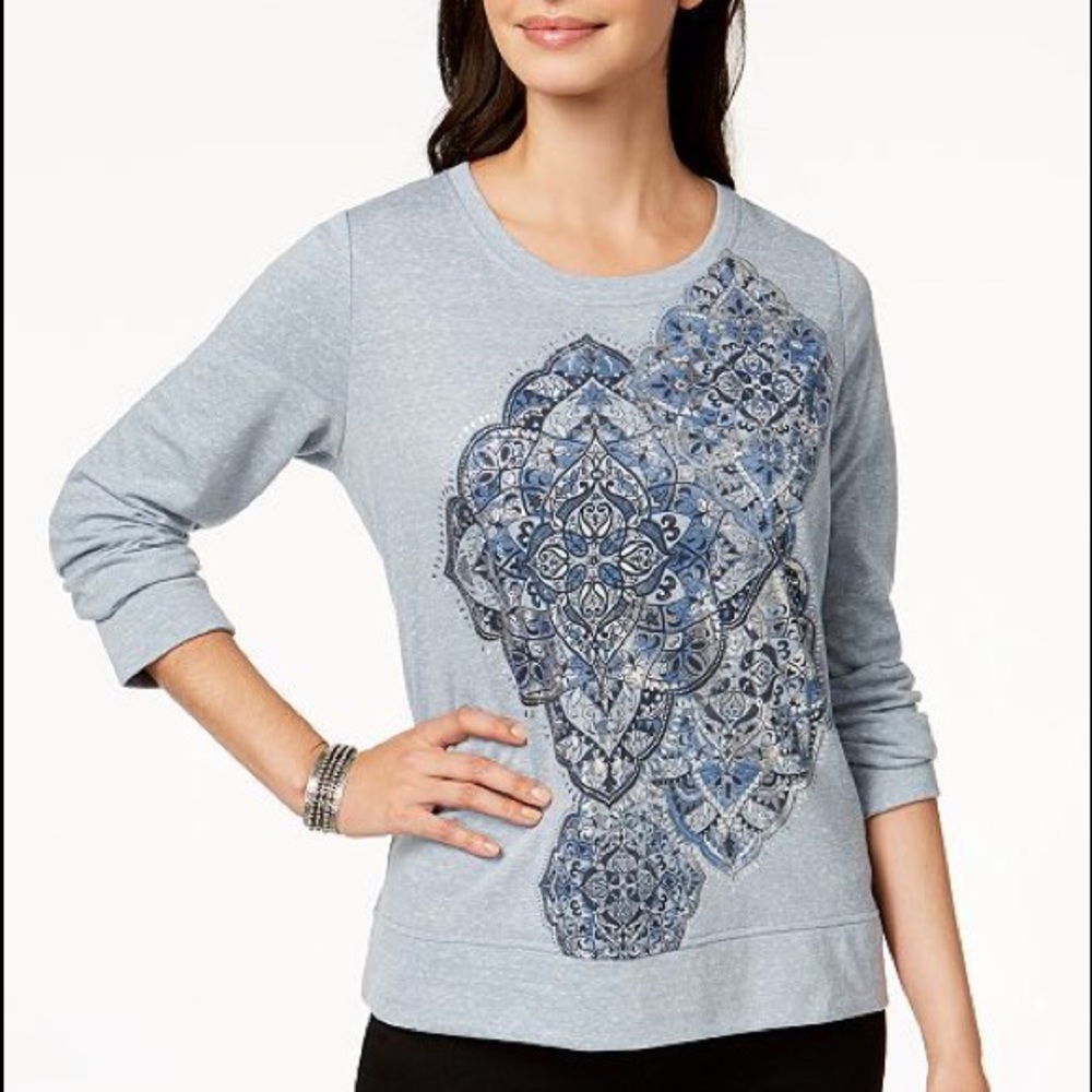 Style&co long sleeve lightweight sweatshirt